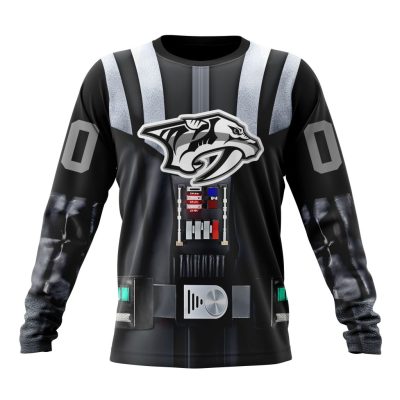 NHL Nashville Predators Special Star Wars Darth Vader Design Performance Long Sleeve Shirt
