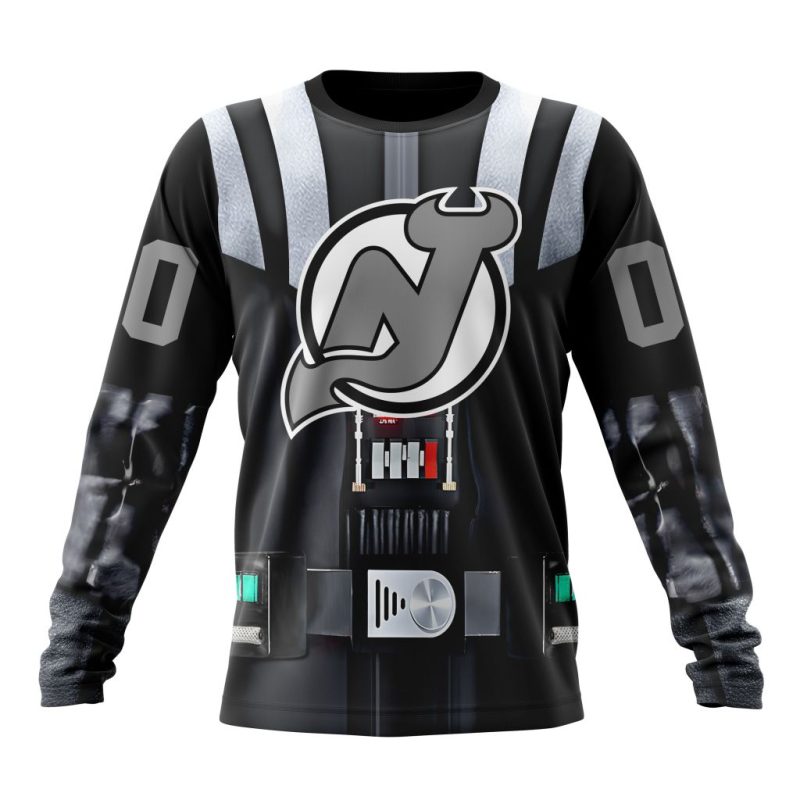 NHL New Jersey Devils Special Star Wars Darth Vader Design Performance Long Sleeve Shirt