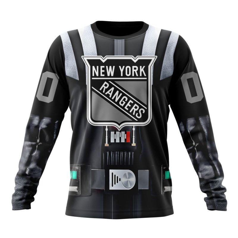NHL New York Rangers Special Star Wars Darth Vader Design Performance Long Sleeve Shirt