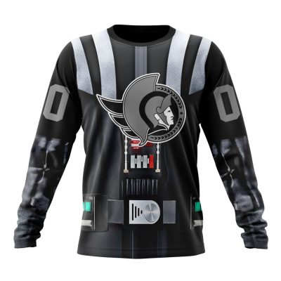 NHL Ottawa Senators Special Star Wars Darth Vader Design Performance Long Sleeve Shirt