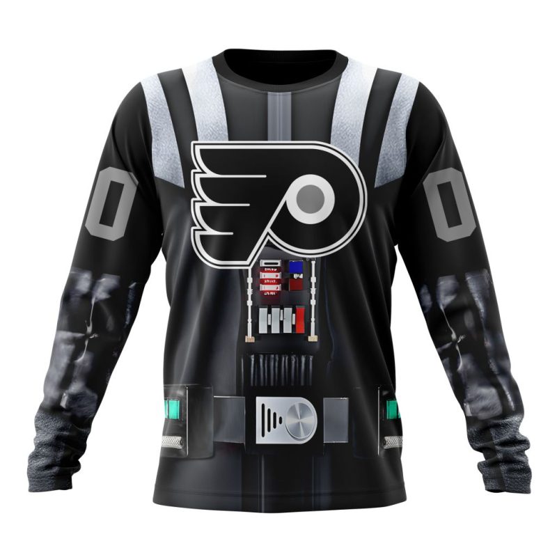NHL Philadelphia Flyers Special Star Wars Darth Vader Design Performance Long Sleeve Shirt