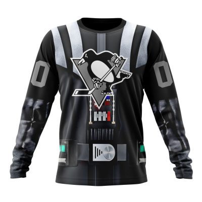 NHL Pittsburgh Penguins Special Star Wars Darth Vader Design Performance Long Sleeve Shirt