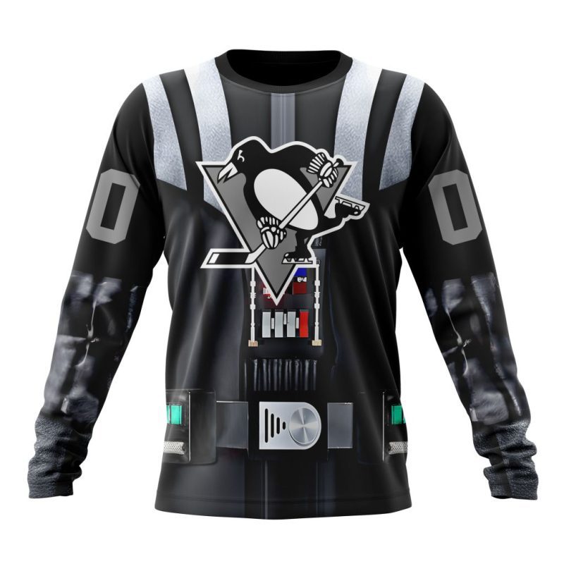 NHL Pittsburgh Penguins Special Star Wars Darth Vader Design Performance Long Sleeve Shirt
