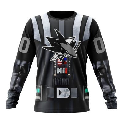 NHL San Jose Sharks Special Star Wars Darth Vader Design Performance Long Sleeve Shirt