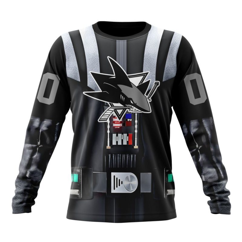NHL San Jose Sharks Special Star Wars Darth Vader Design Performance Long Sleeve Shirt