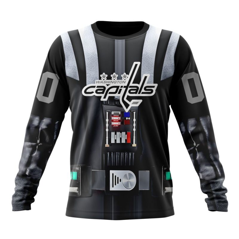 NHL Washington Capitals Special Star Wars Darth Vader Design Performance Long Sleeve Shirt