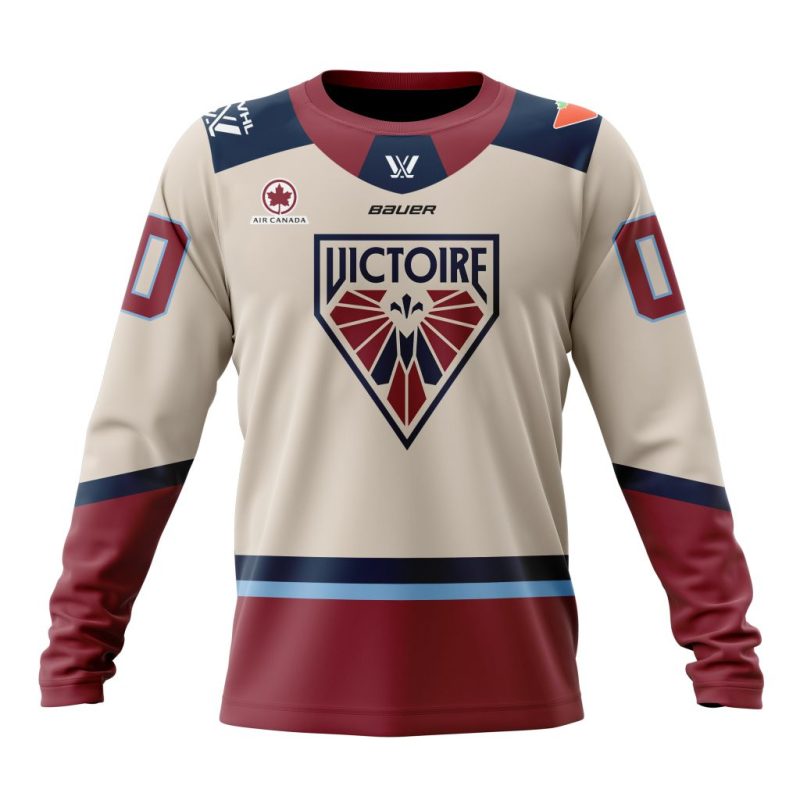 PWHL Montreal Victoire Personalized 2024-2025 Away Design Performance Long Sleeve Shirt