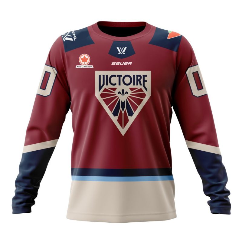 PWHL Montreal Victoire Personalized 2024-2025 Home Design Performance Long Sleeve Shirt