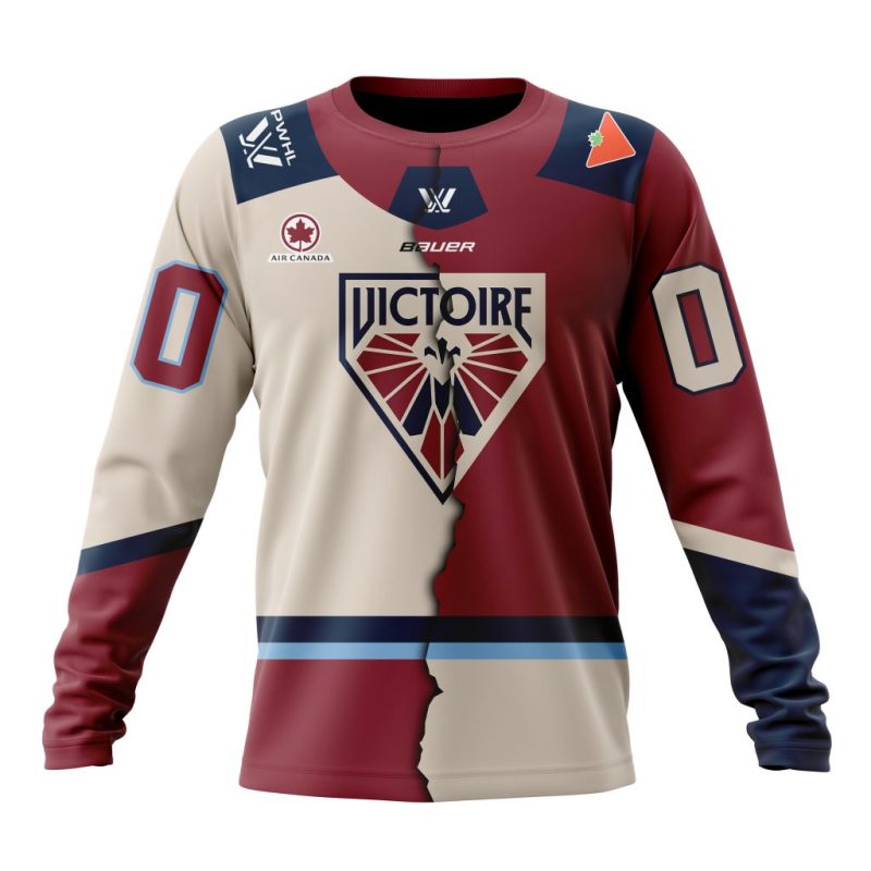 PWHL Montreal Victoire Personalized Home Mix Away Design Performance Long Sleeve Shirt