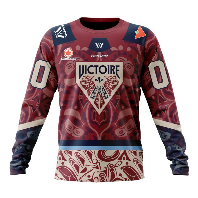 PWHL Montreal Victoire Personalized Native Home Design Performance Long Sleeve Shirt