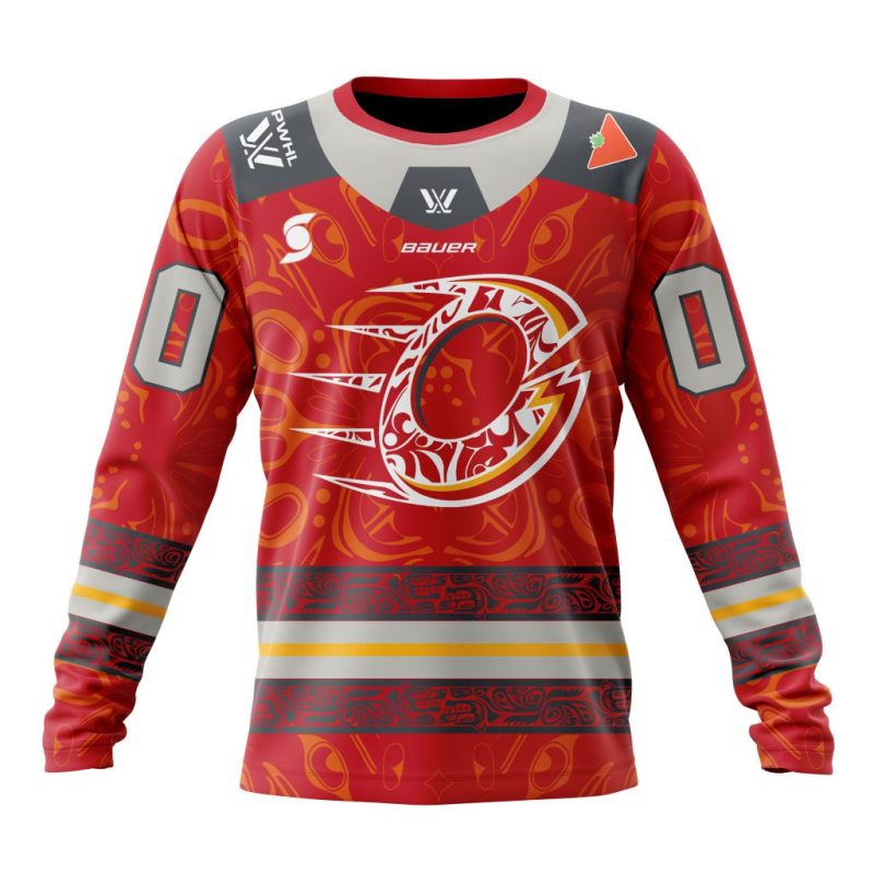 PWHL Ottawa Charge Personalized Native Home Design Performance Long Sleeve Shirt