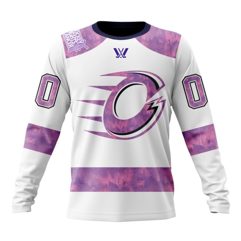 PWHL Ottawa Charge Special Hockey Fight Cancer Design Performance Long Sleeve Shirt