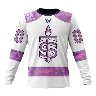 PWHL Toronto Sceptres Special Hockey Fight Cancer Design Performance Long Sleeve Shirt