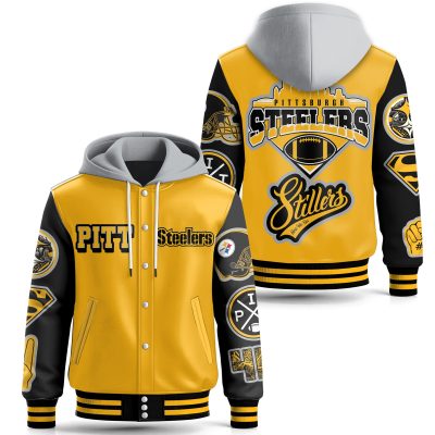 Pittsburgh Steelers Special Hooded Baseball Jacket CHB1282