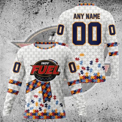 Premium ECHL Indy Fuel Autism Awareness Performance Long Sleeve Shirt