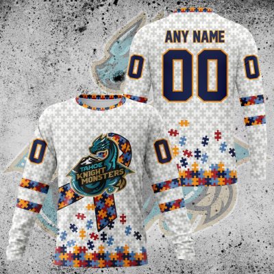 Premium ECHL Tahoe Knight Monsters Autism Awareness Performance Long Sleeve Shirt