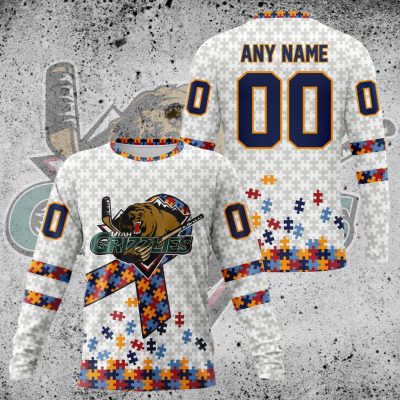 Premium ECHL Utah Grizzlies Autism Awareness Performance Long Sleeve Shirt