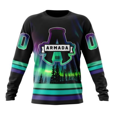 QMJHL Blainville-Boisbriand Armada Design With Northern Lights Performance Long Sleeve Shirt