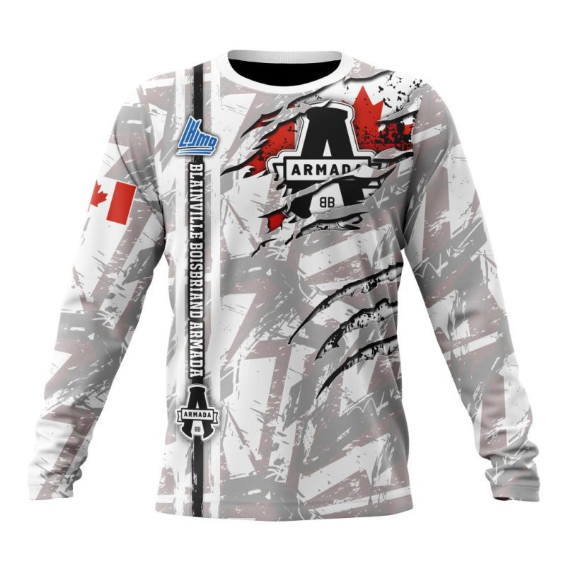 QMJHL Blainville-Boisbriand Armada Special Design Concept Kits Performance Long Sleeve Shirt