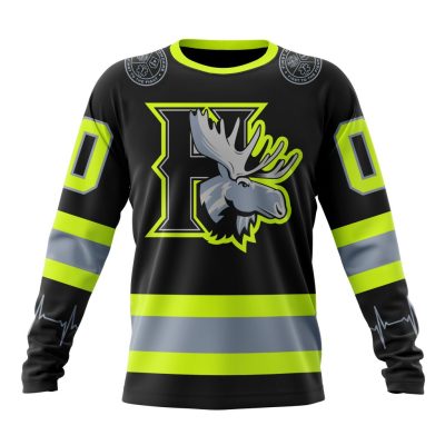 QMJHL Halifax Mooseheads Special Design Honoring Firefighters Performance Long Sleeve Shirt