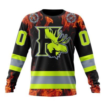 QMJHL Halifax Mooseheads Special Design Honoring Firefighters Performance Long Sleeve Shirt