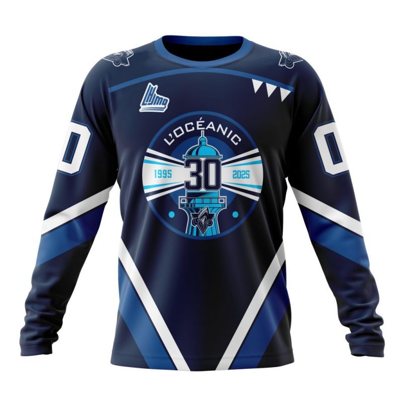 QMJHL Rimouski Oceanic Personalized 30Anniversary Kits Performance Long Sleeve Shirt