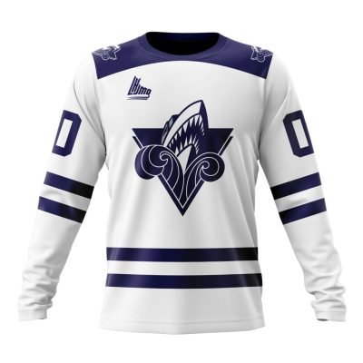 QMJHL Rimouski Oceanic Personalized White Kits Performance Long Sleeve Shirt