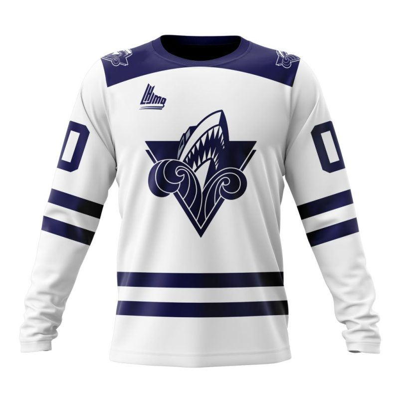 QMJHL Rimouski Oceanic Personalized White Kits Performance Long Sleeve Shirt