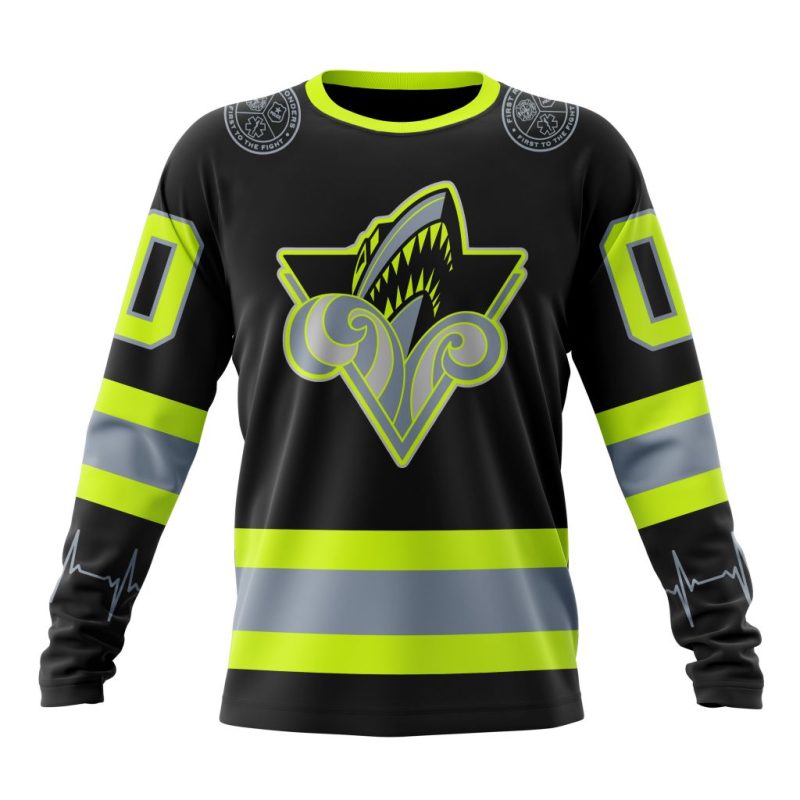 QMJHL Rimouski Oceanic Special Design Honoring Firefighters Performance Long Sleeve Shirt