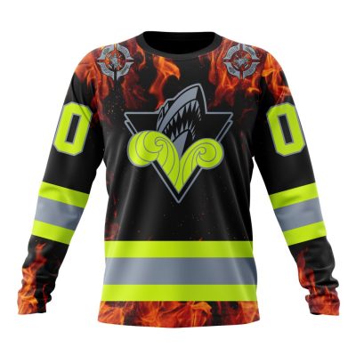 QMJHL Rimouski Oceanic Special Design Honoring Firefighters Performance Long Sleeve Shirt