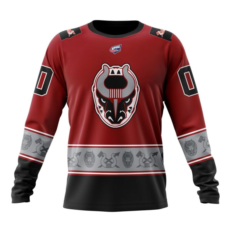 SPHL Birmingham Bulls Personalized Home Design Performance Long Sleeve Shirt