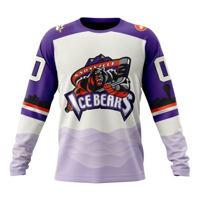 SPHL Knoxville Ice Bears Personalized Away Design Performance Long Sleeve Shirt