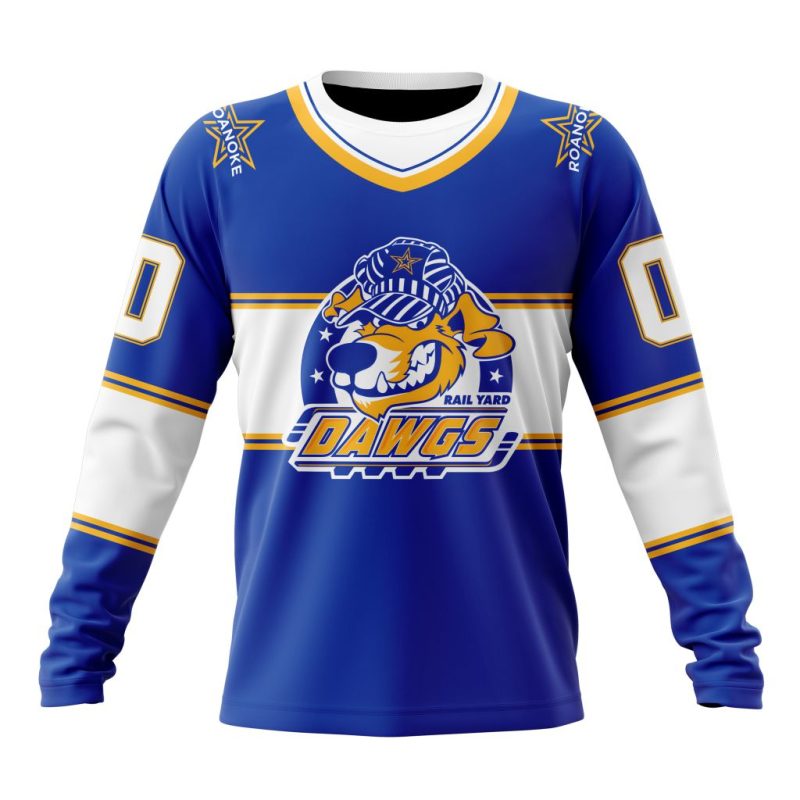 SPHL Roanoke Rail Yard Dawgs Personalized Home Design Performance Long Sleeve Shirt