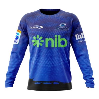 Super Rugby Auckland Blues Personalized 2025 Home Kits Performance Long Sleeve Shirt
