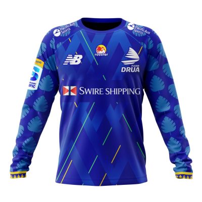 Super Rugby Fijian Drua Personalized 2025 Home Kits Performance Long Sleeve Shirt