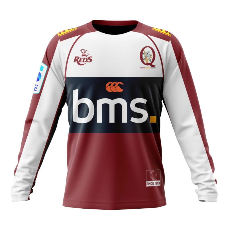 Super Rugby Queensland Reds Personalized 2025 Home Kits Performance Long Sleeve Shirt