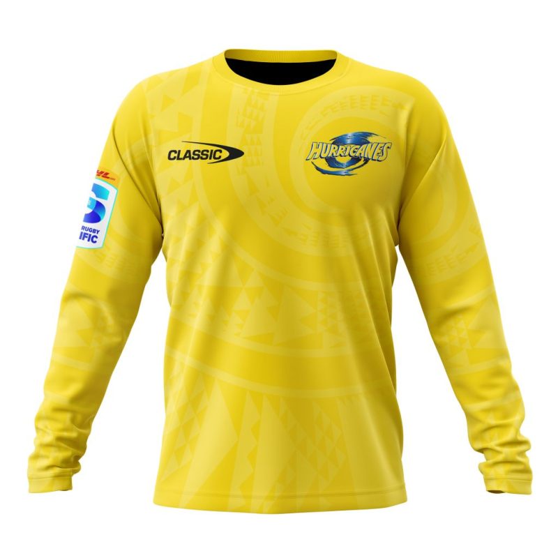 Super Rugby Wellington Hurricanes Personalized 2025 Home Kits Performance Long Sleeve Shirt