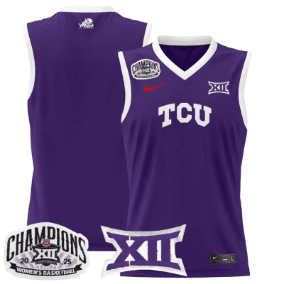 TCU Horned Frogs 2025 BIG 12 Women's Conference Tournament Champions Lightweight Basketball Jersey - Purple Team