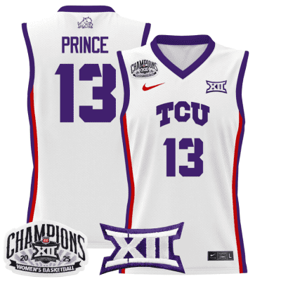 TCU Horned Frogs 2025 BIG 12 Women's Conference Tournament Champions Lightweight Basketball Jersey - White Sedona Prince