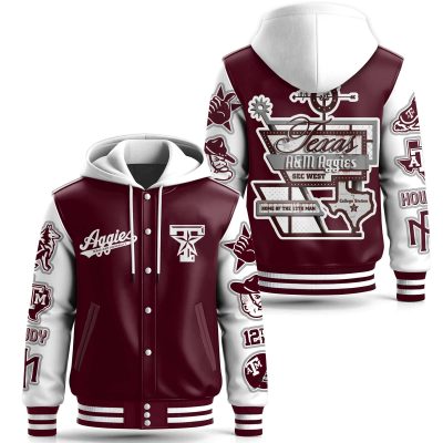 Texas A&M Aggies NCAA Hooded Baseball Jacket CHB1010
