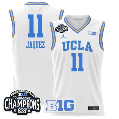 UCLA Bruins 2025 Big Ten Women's Conference Tournament Champions Lightweight Basketball Jersey - White Gabriela Jaquez