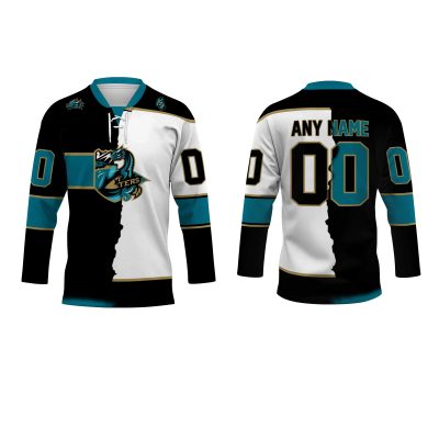 ECHL Tahoe Knight Monsters Personalized Mix Design Lace Hockey Jersey