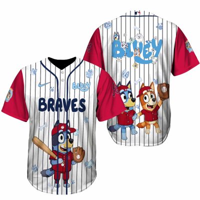 Atlanta Braves MLB x Bluey And Bingo Special Edition Baseball Jersey 2025 DBJ1002