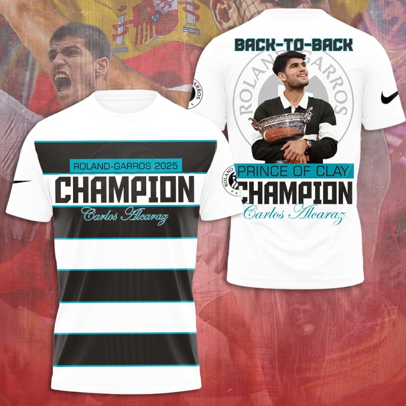 Carlos Alcaraz Champion Roland Garros 2025 Winner Unisex Performance T-Shirt GNT6054