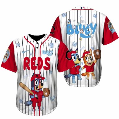 Cincinnati Reds MLB x Bluey And Bingo Special Edition Baseball Jersey 2025 DBJ1007