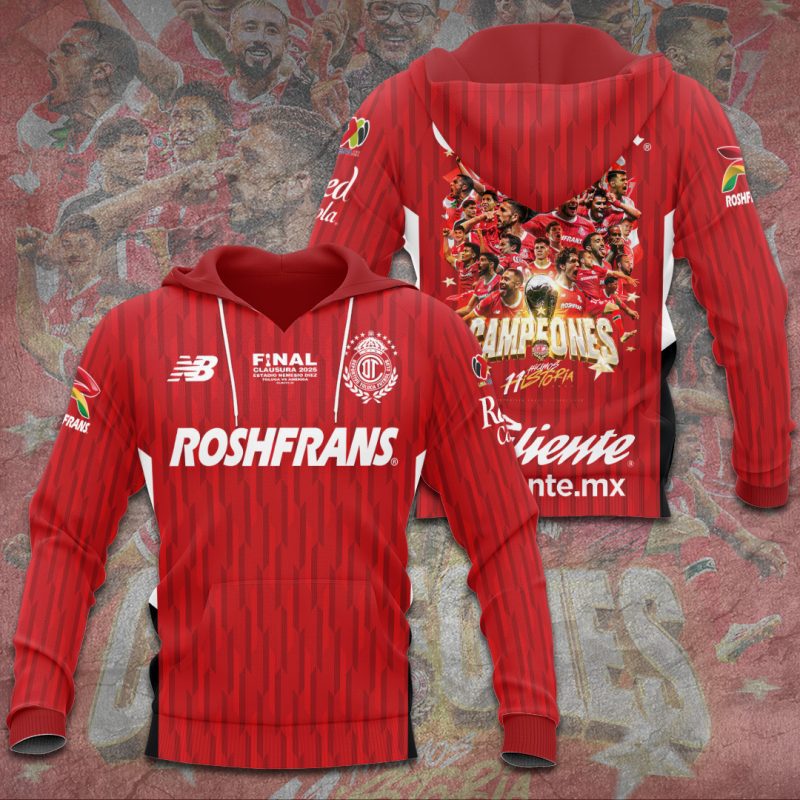 Deportivo Toluca FC Champion 2025 Unisex Performance Hoodie GNS1547