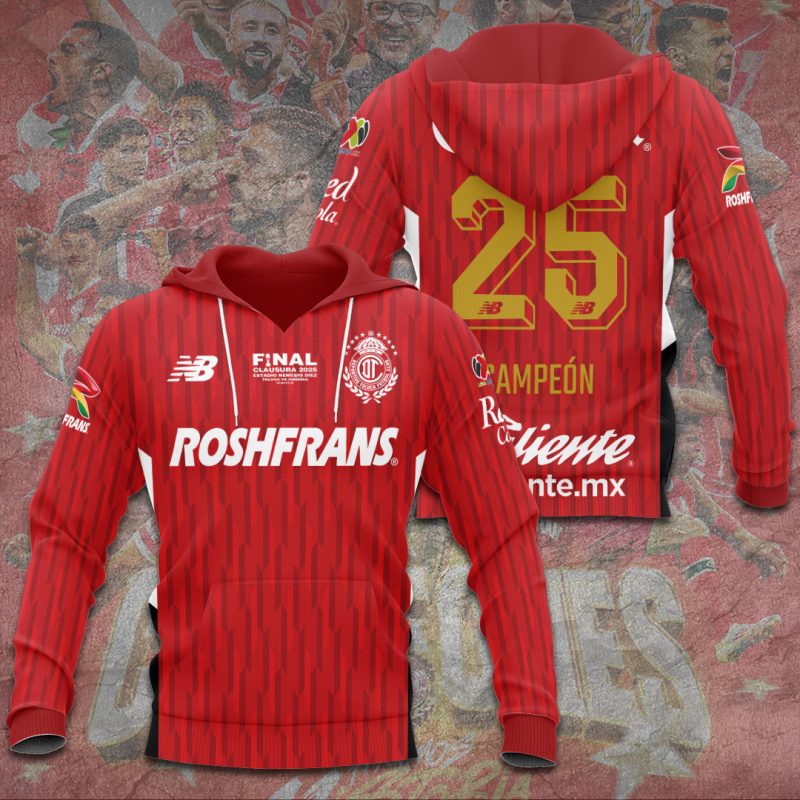 Deportivo Toluca FC Champion 2025 Unisex Performance Hoodie GNS1551