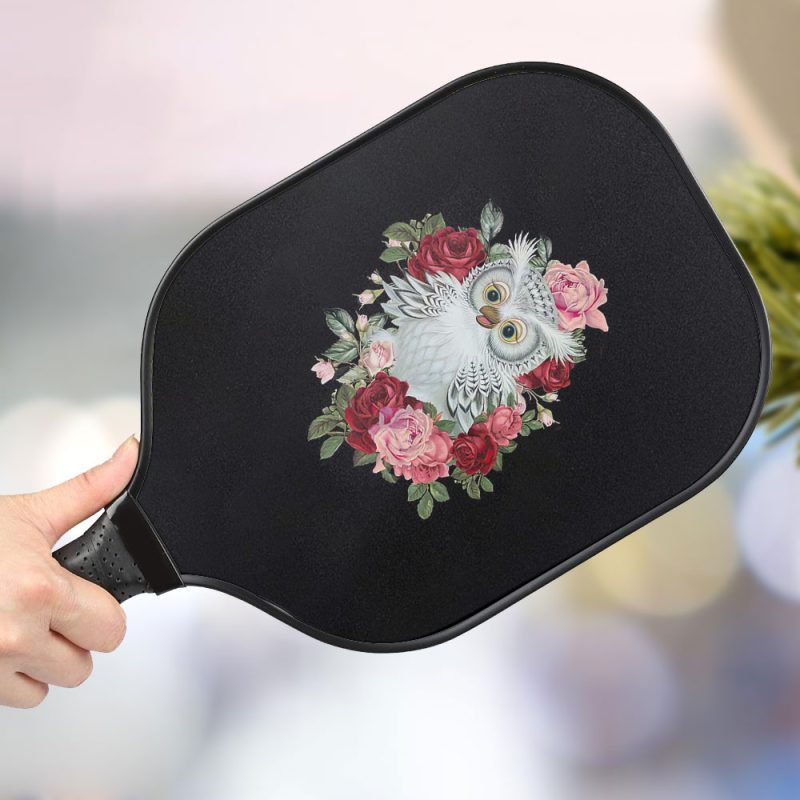 Flowers With Little Owl Personalized Pickleball Paddle