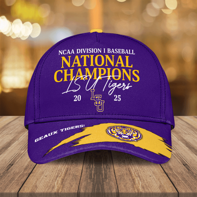 LSU Tigers Baseball NCAA National Champion 2025 College World Series Winner Classic Cap GNC6048