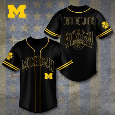 Michigan Wolverines Football Baseball Jersey BJG1275